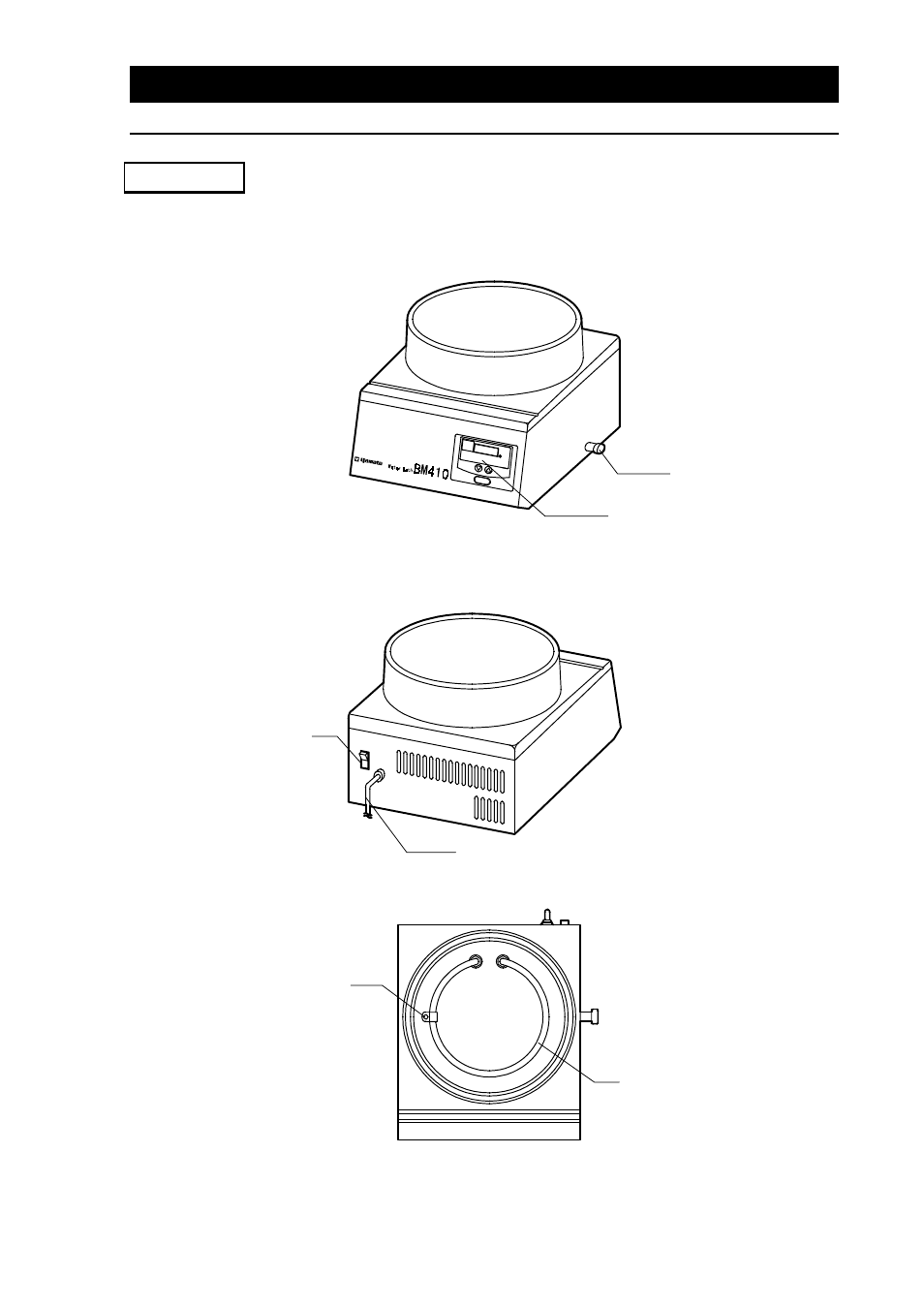 Identification of parts, Bm410 | Yamato Scientific BM410 Water Baths User Manual | Page 8 / 21