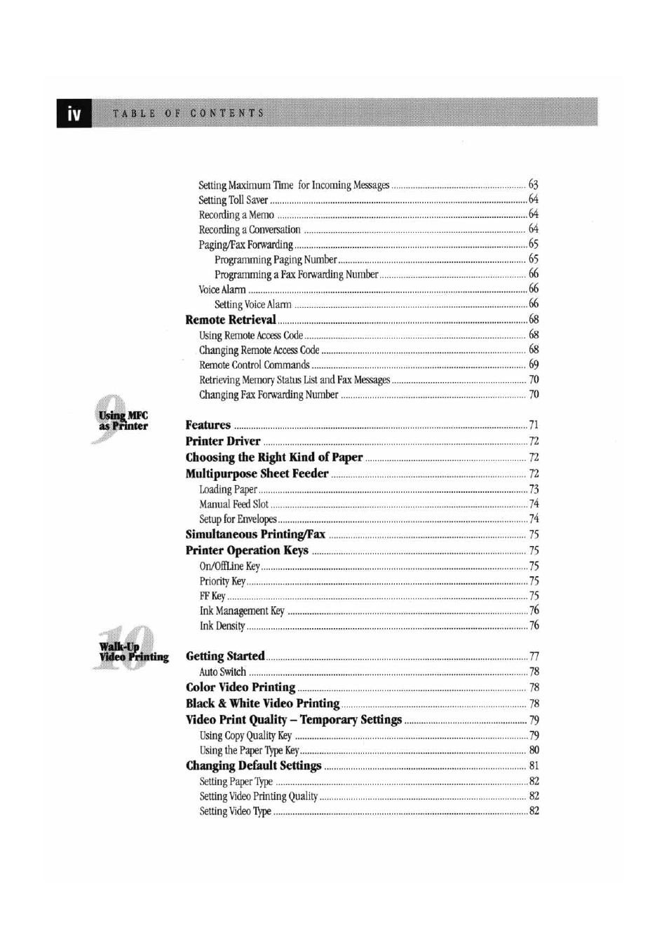 Brother MFC7000FC User Manual | Page 6 / 147