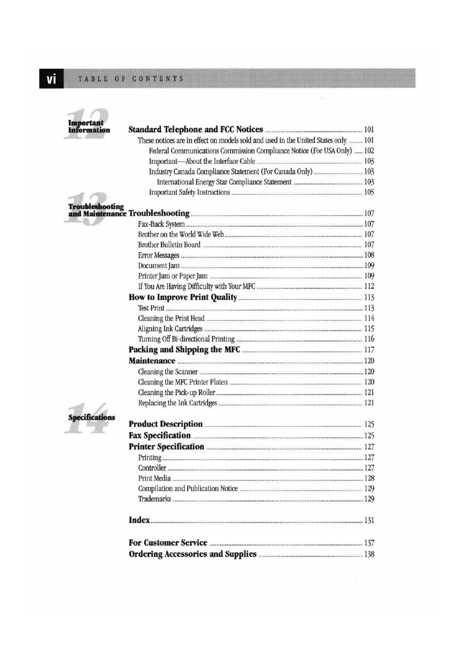 Brother MFC7000FC User Manual | Page 8 / 147