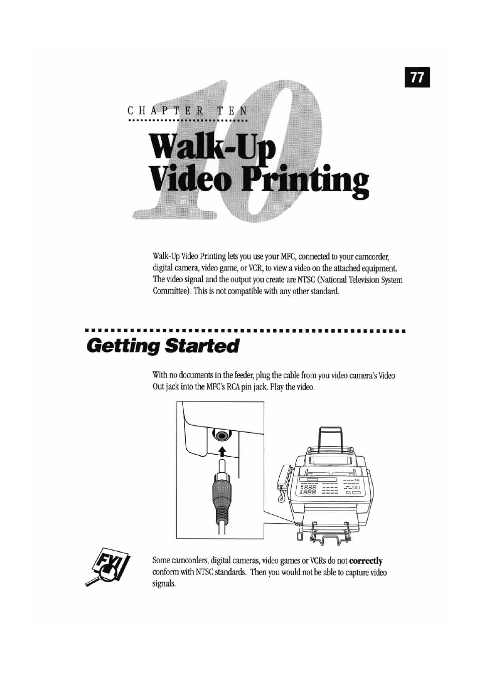 Walk'll ^dieaj iinting, Getting started | Brother MFC7000FC User Manual | Page 85 / 147