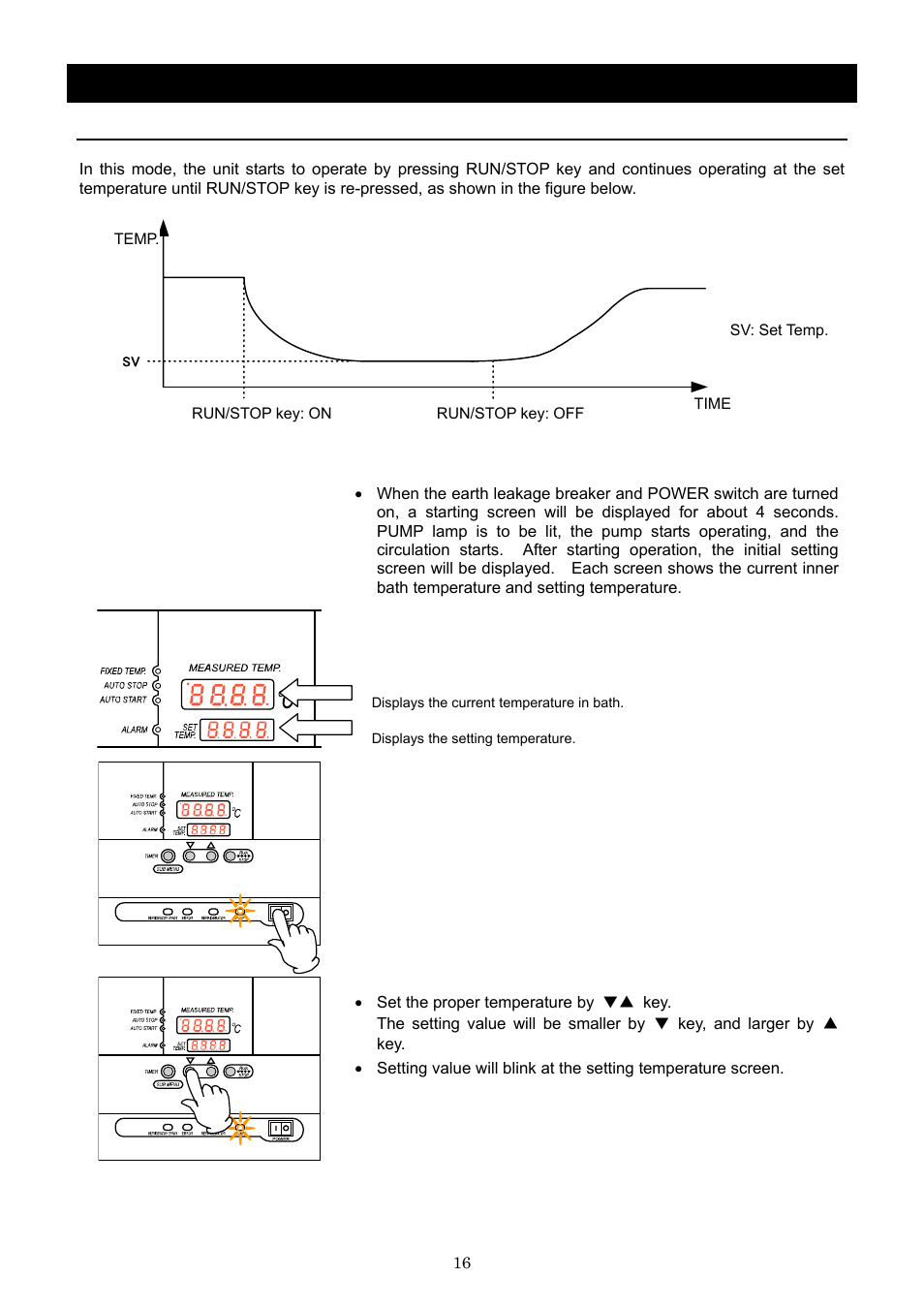 Operation method, Fixed temperature operation | Yamato Scientific CLS600 Cool Line User Manual | Page 19 / 55
