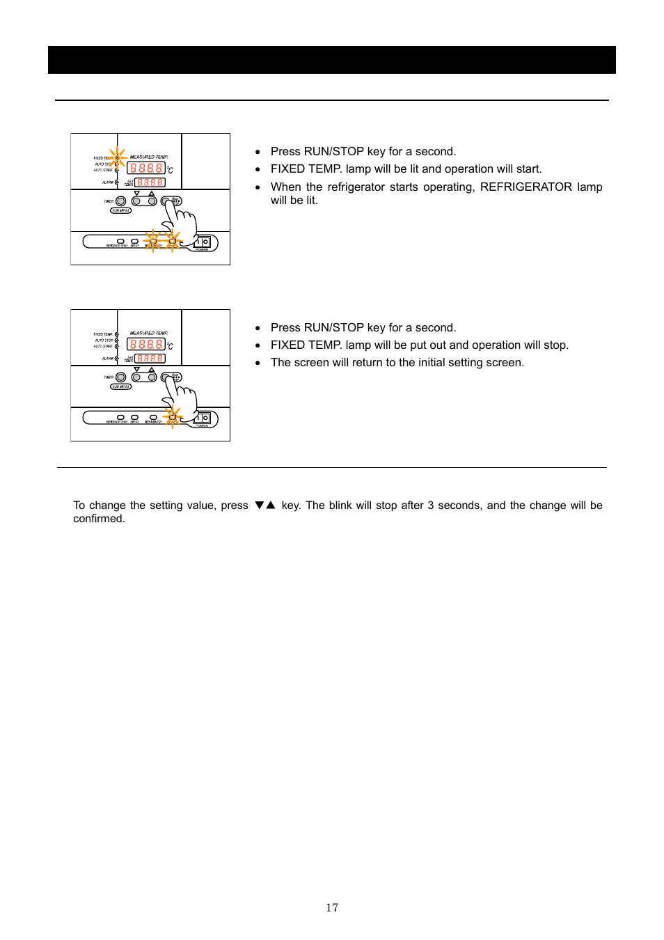 Operation method, Fixed temperature operation | Yamato Scientific CLS600 Cool Line User Manual | Page 20 / 55