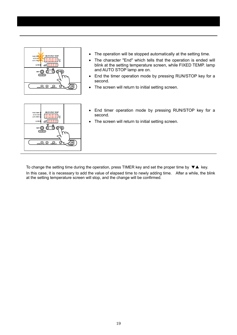 Operation method, Quick auto stop operation | Yamato Scientific CLS600 Cool Line User Manual | Page 22 / 55