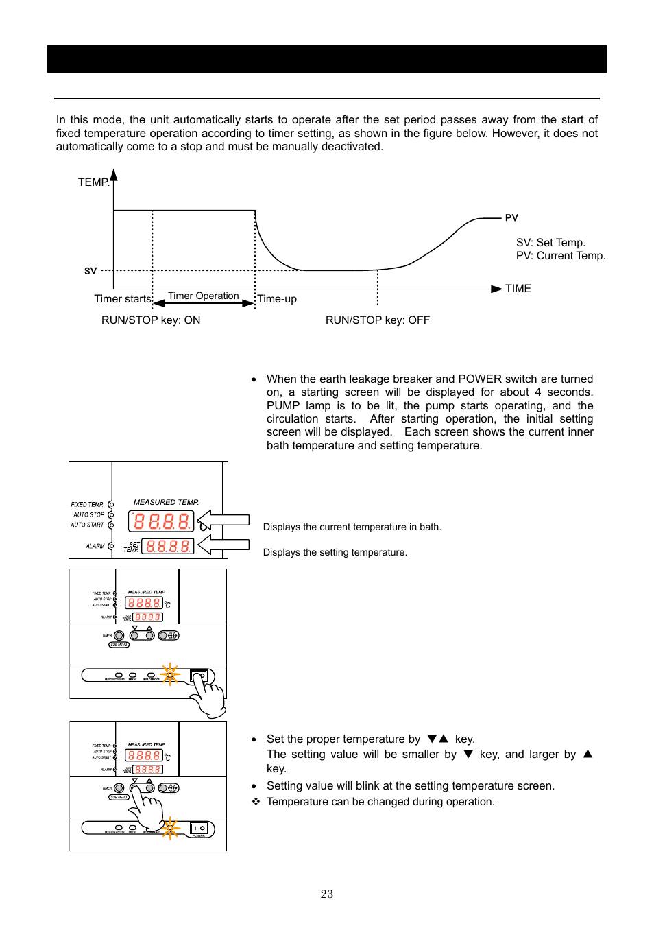 Operation method, Auto start operation | Yamato Scientific CLS600 Cool Line User Manual | Page 26 / 55