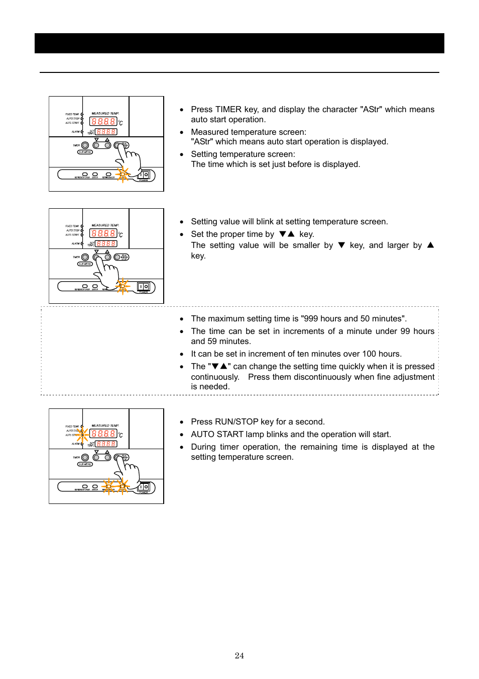 Operation method, Auto start operation | Yamato Scientific CLS600 Cool Line User Manual | Page 27 / 55
