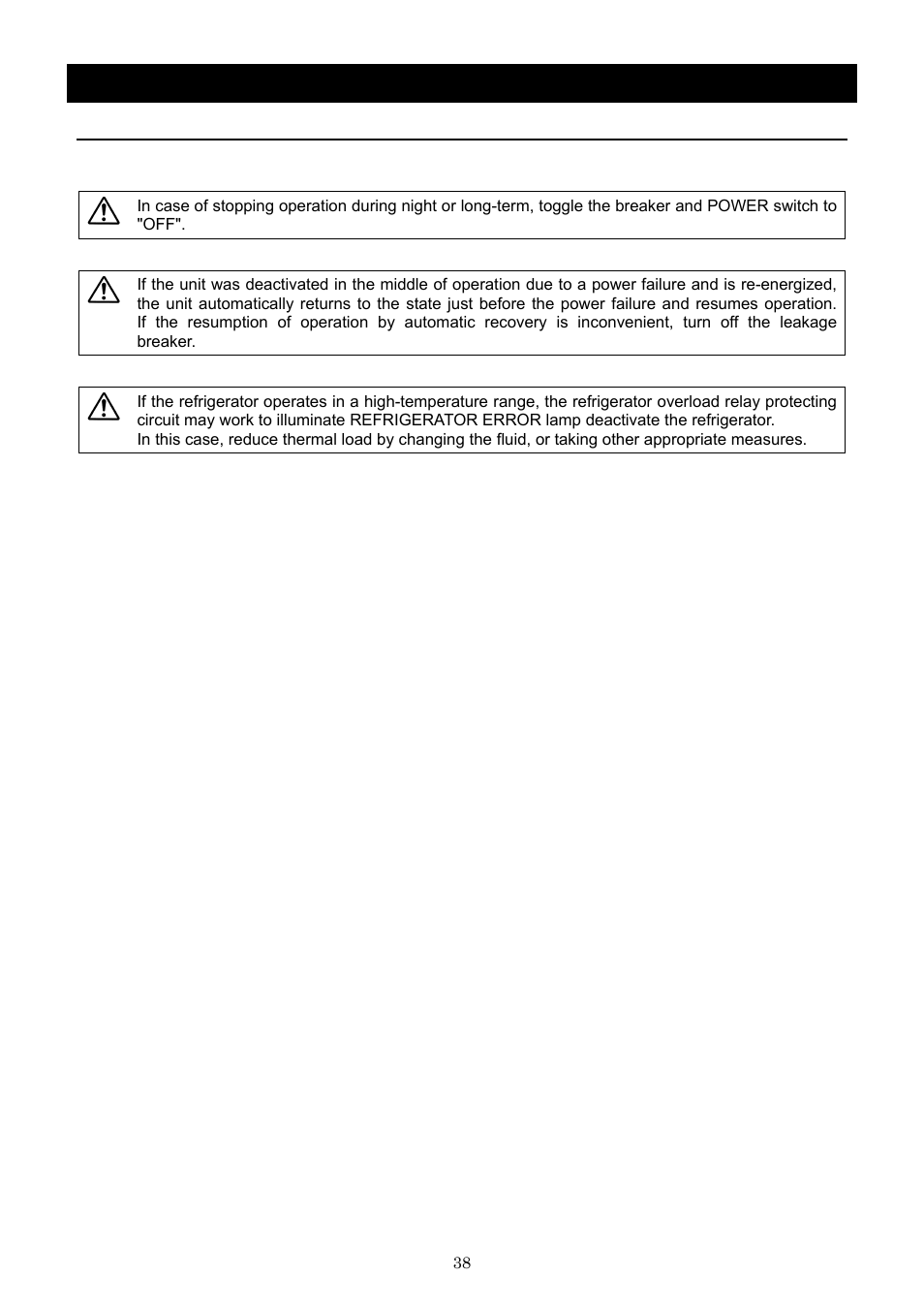 Handling precautions | Yamato Scientific CLS600 Cool Line User Manual | Page 41 / 55