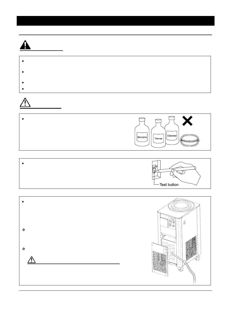 Maintenance method, Warning, Caution | Daily inspection and maintenance | Yamato Scientific DC800 Freeze Dryers User Manual | Page 23 / 33