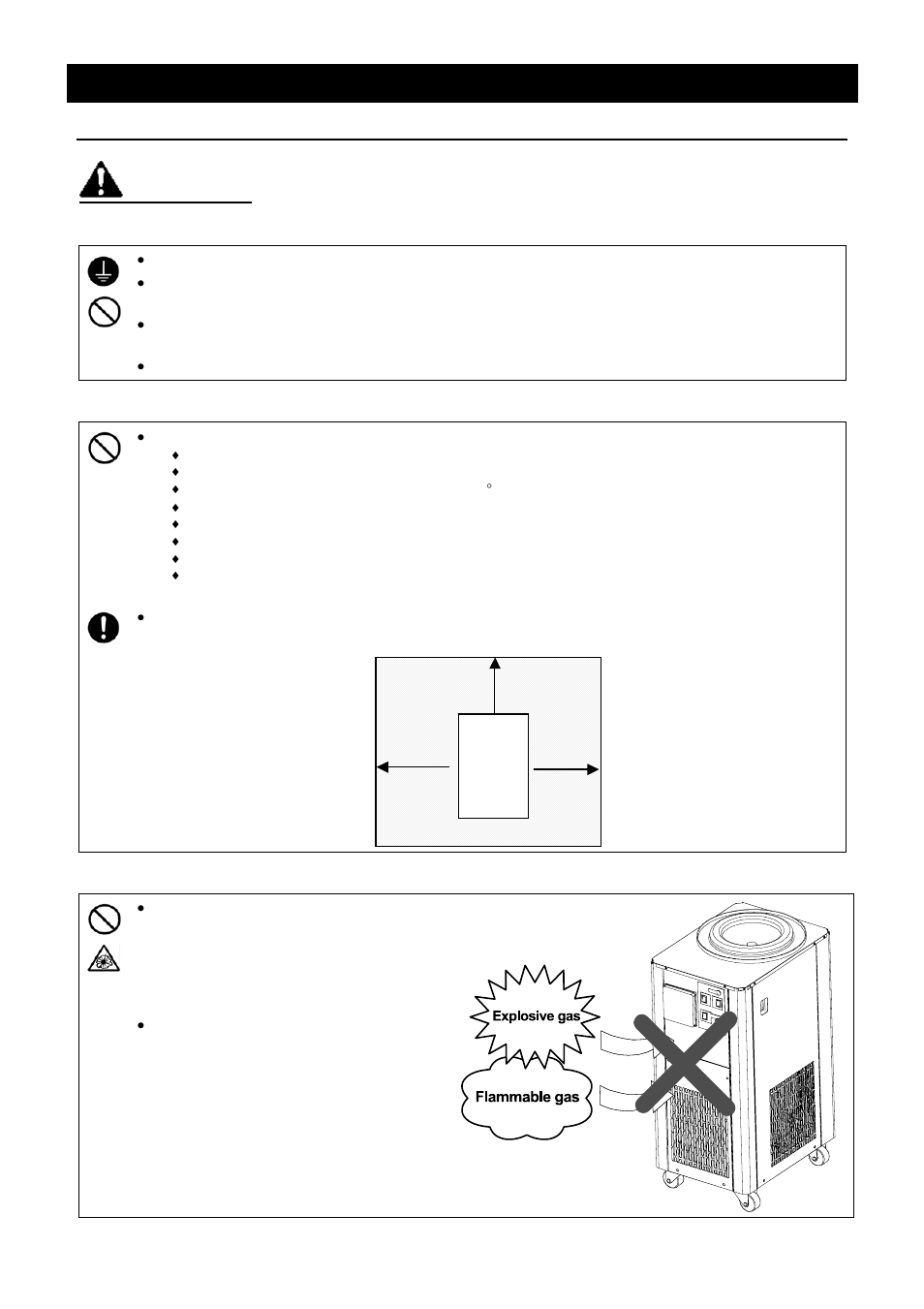 Before using this unit, Warning, Requirements for installation | Yamato Scientific DC800 Freeze Dryers User Manual | Page 9 / 33