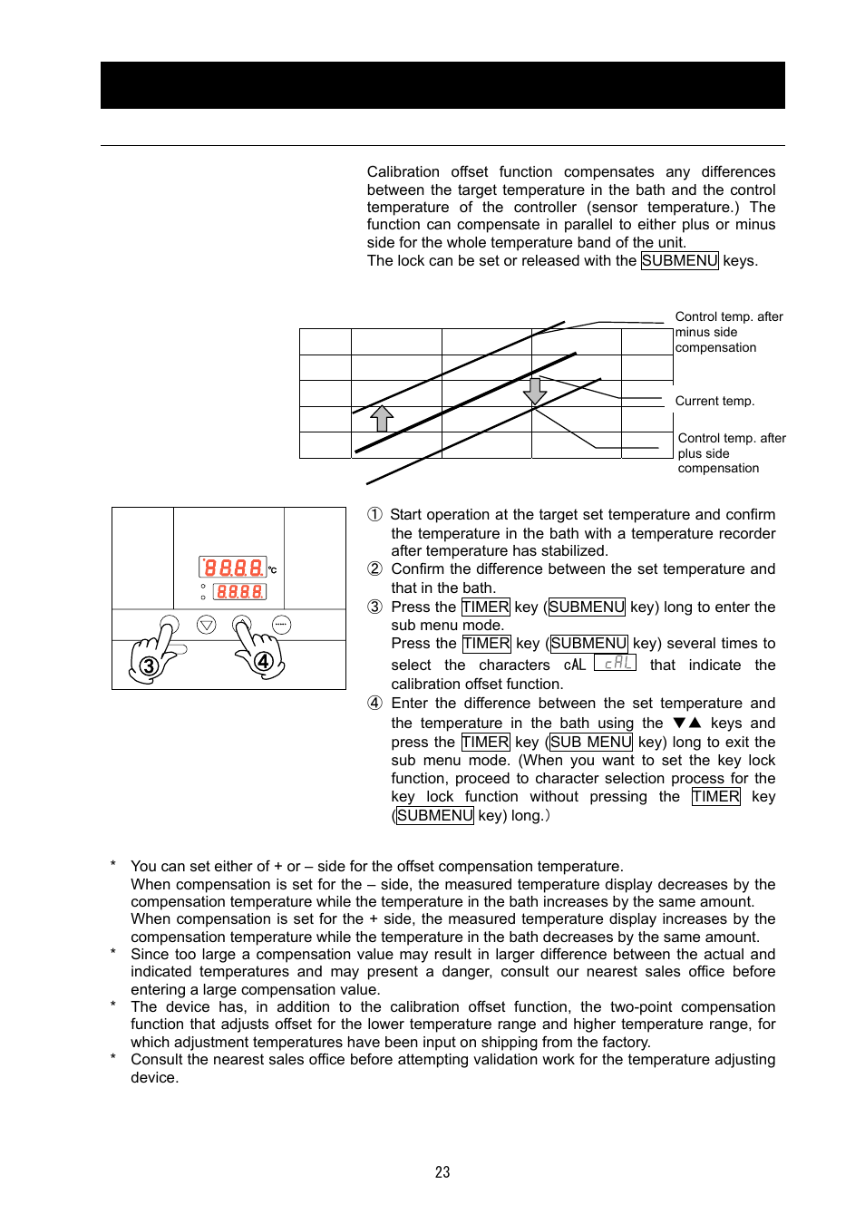 Operating procedures, Useful functions (calibration offset function), Using the calibration offset function | Yamato Scientific DG400 Drying Ovens for Laboratory Tools User Manual | Page 25 / 41