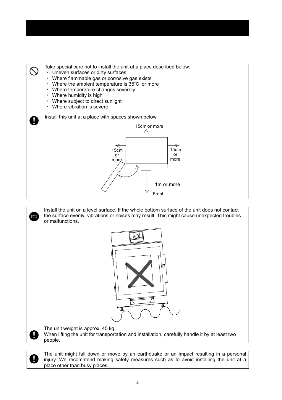 Before operating the unit | Yamato Scientific DG400 Drying Ovens for Laboratory Tools User Manual | Page 6 / 41