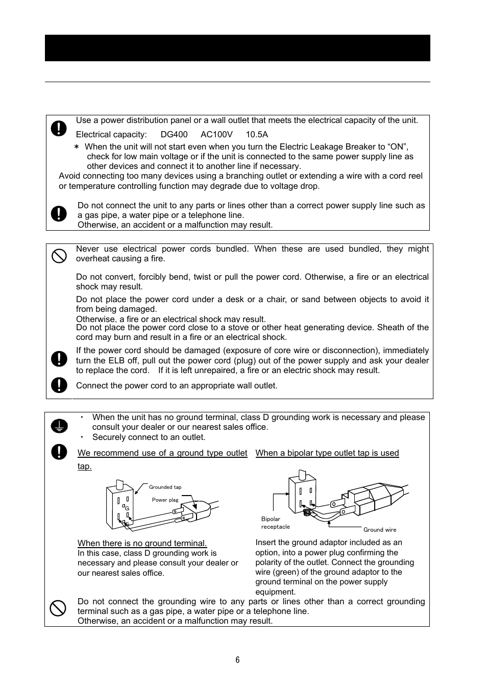 Before operating the unit | Yamato Scientific DG400 Drying Ovens for Laboratory Tools User Manual | Page 8 / 41