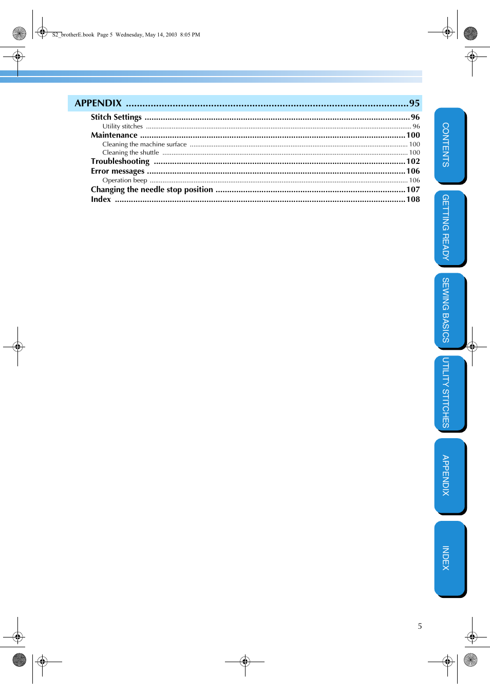 Appendix | Brother CS-8060 User Manual | Page 11 / 116