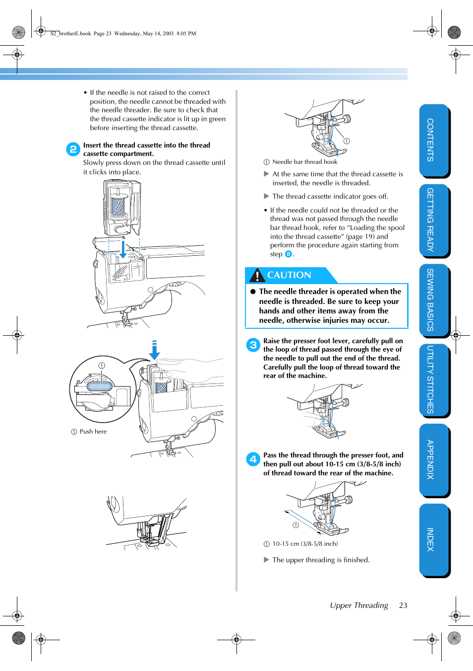 Caution | Brother CS-8060 User Manual | Page 29 / 116