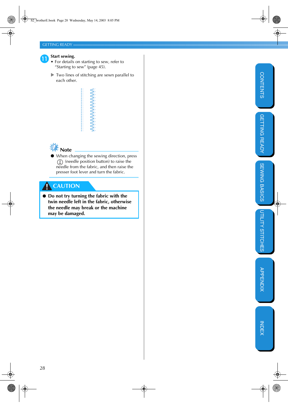 Caution | Brother CS-8060 User Manual | Page 34 / 116