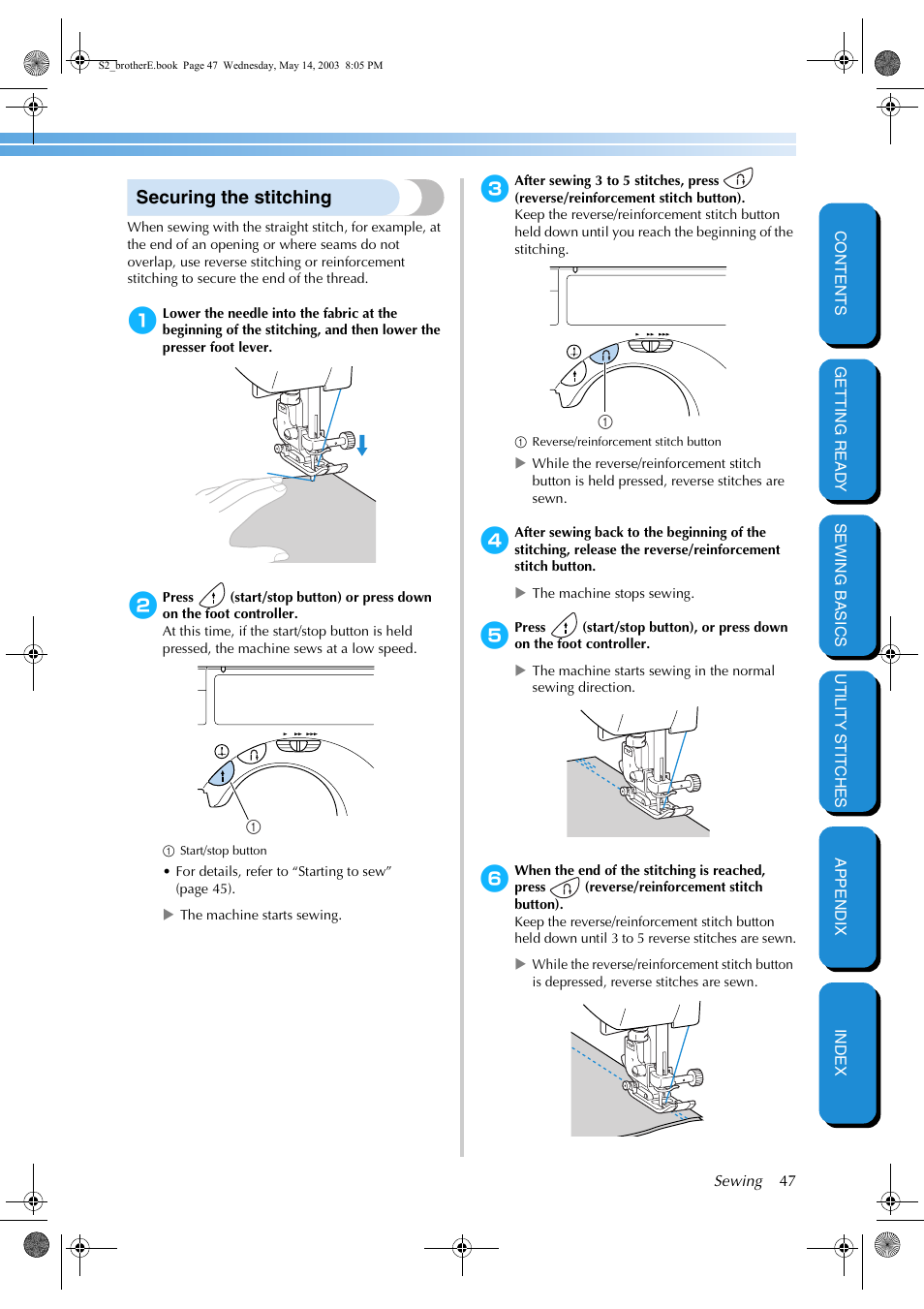 Securing the stitching | Brother CS-8060 User Manual | Page 53 / 116