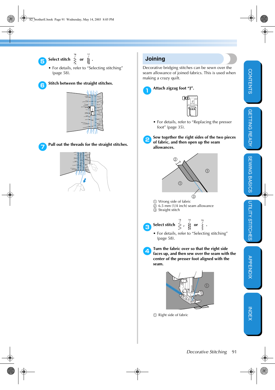 Joining | Brother CS-8060 User Manual | Page 97 / 116
