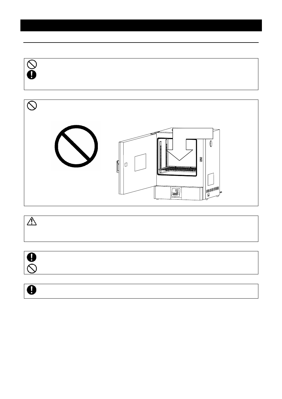 Handling precautions | Yamato Scientific DKN 912 Constant Temperature Drying Oven User Manual | Page 37 / 50