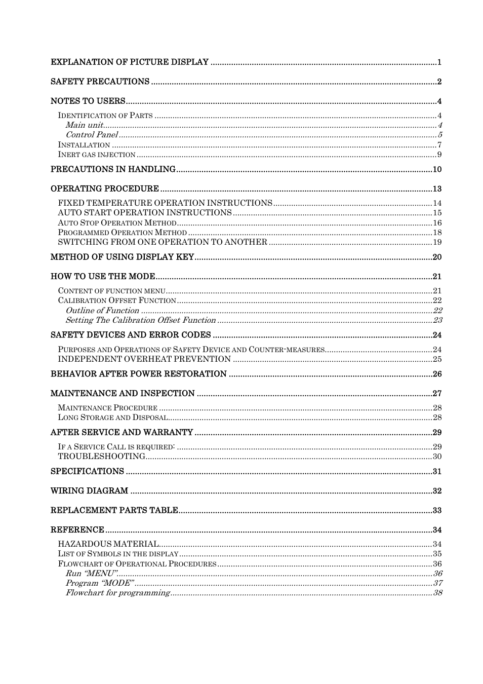 Yamato Scientific DN410I Inert Oven User Manual | Page 5 / 88