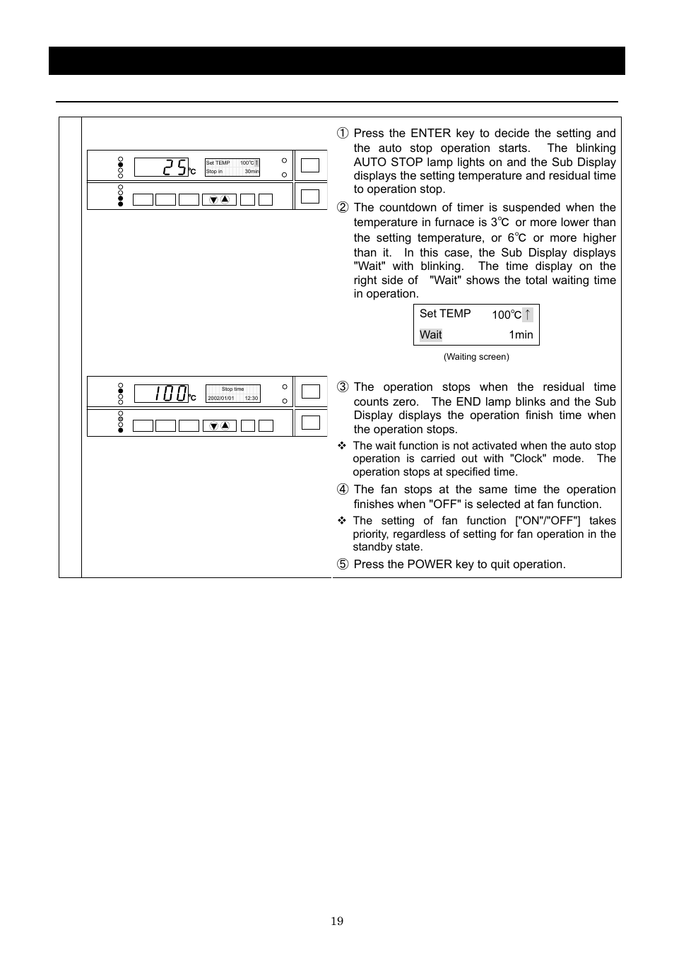 Operation method, Auto stop operation, Start operation | Yamato Scientific DNF 910 Constant Temperature Ovens User Manual | Page 23 / 76