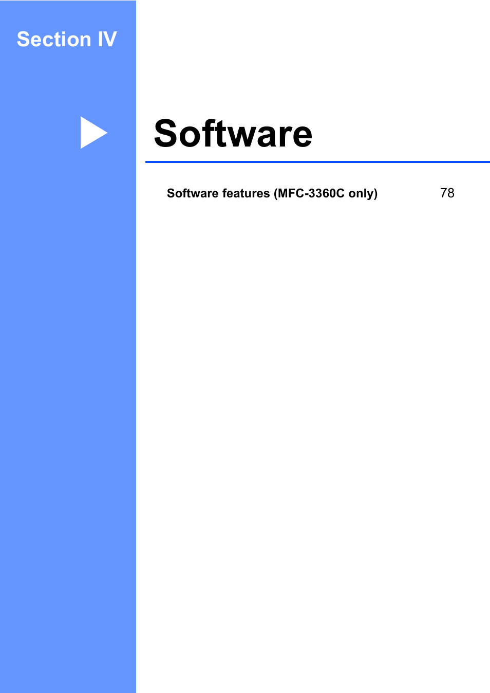 Section iv: software, Section iv software, Software | Brother FAX-1960C User Manual | Page 93 / 156