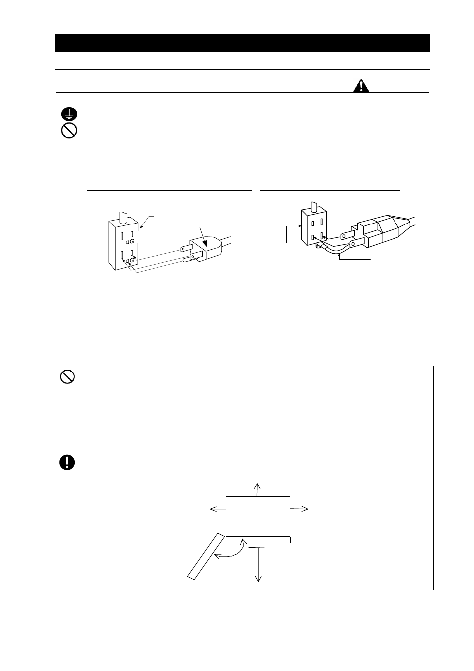 Before operating the unit, Warning, Precautions when installing the unit | Be sure to connect the ground wire, Carefully select an installation site | Yamato Scientific DVS602 Constant Temperature Drying Oven User Manual | Page 6 / 47