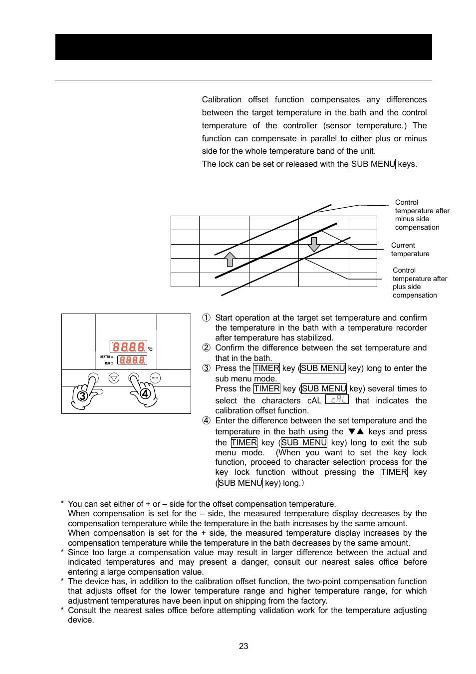 Operating procedures, Useful functions (calibration offset function), Using the calibration offset function | Yamato Scientific DX602 Constant Temperature Drying Oven User Manual | Page 25 / 40