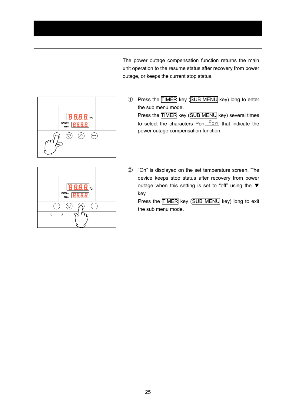 Operating procedures, Using the power outage compensation function | Yamato Scientific DX602 Constant Temperature Drying Oven User Manual | Page 27 / 40