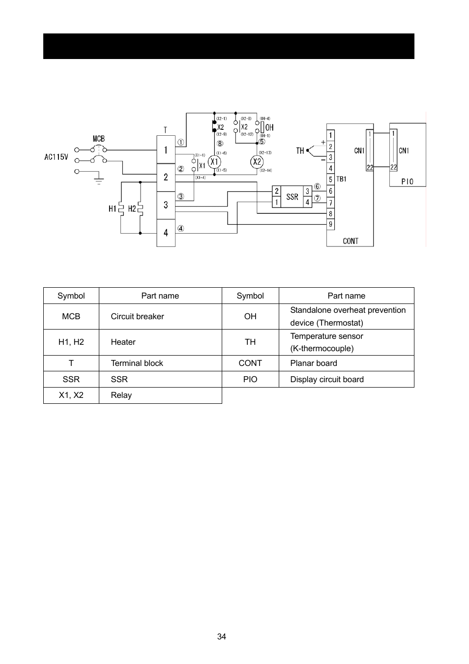 Wiring diagram | Yamato Scientific DX402 Constant Temperature Drying Oven User Manual | Page 7 / 9