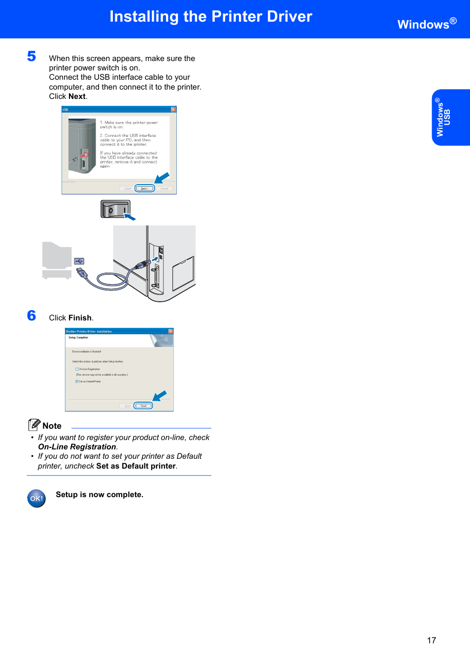 Installing the printer driver, Windows | Brother HL-4070CDW User Manual | Page 19 / 58