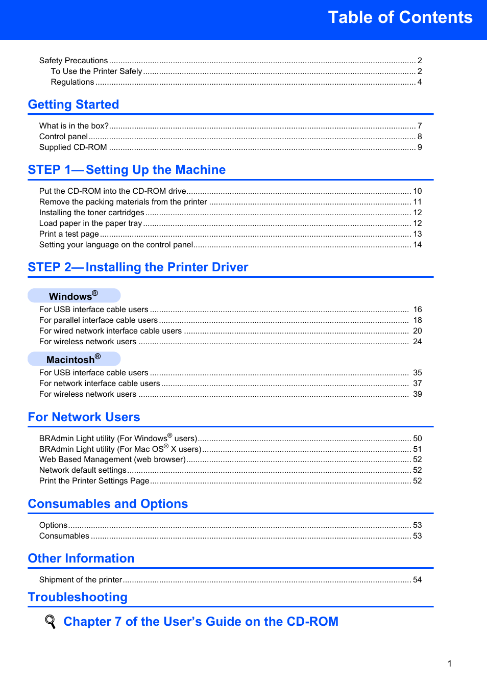 Brother HL-4070CDW User Manual | Page 3 / 58