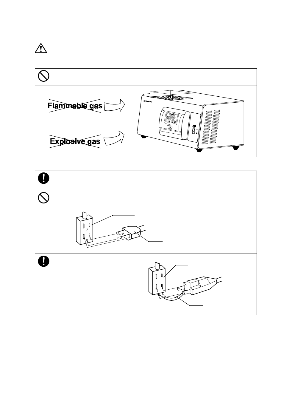 Warning, Requirements for installation | Yamato Scientific HC200 Cool Block User Manual | Page 7 / 58