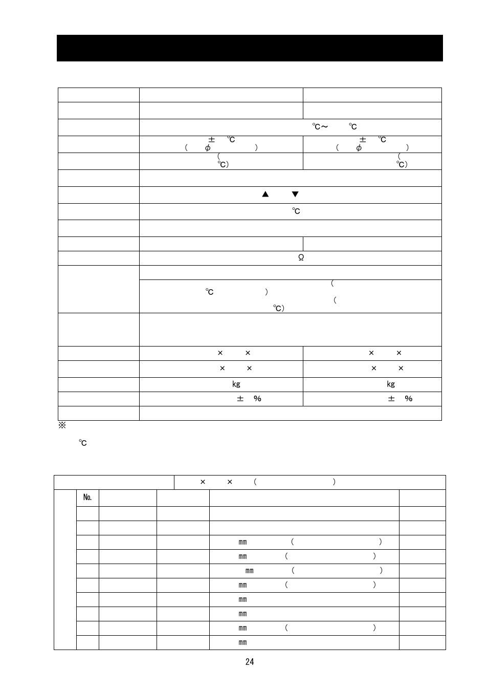 Specifications | Yamato Scientific HF200 Heating Block User Manual | Page 28 / 29