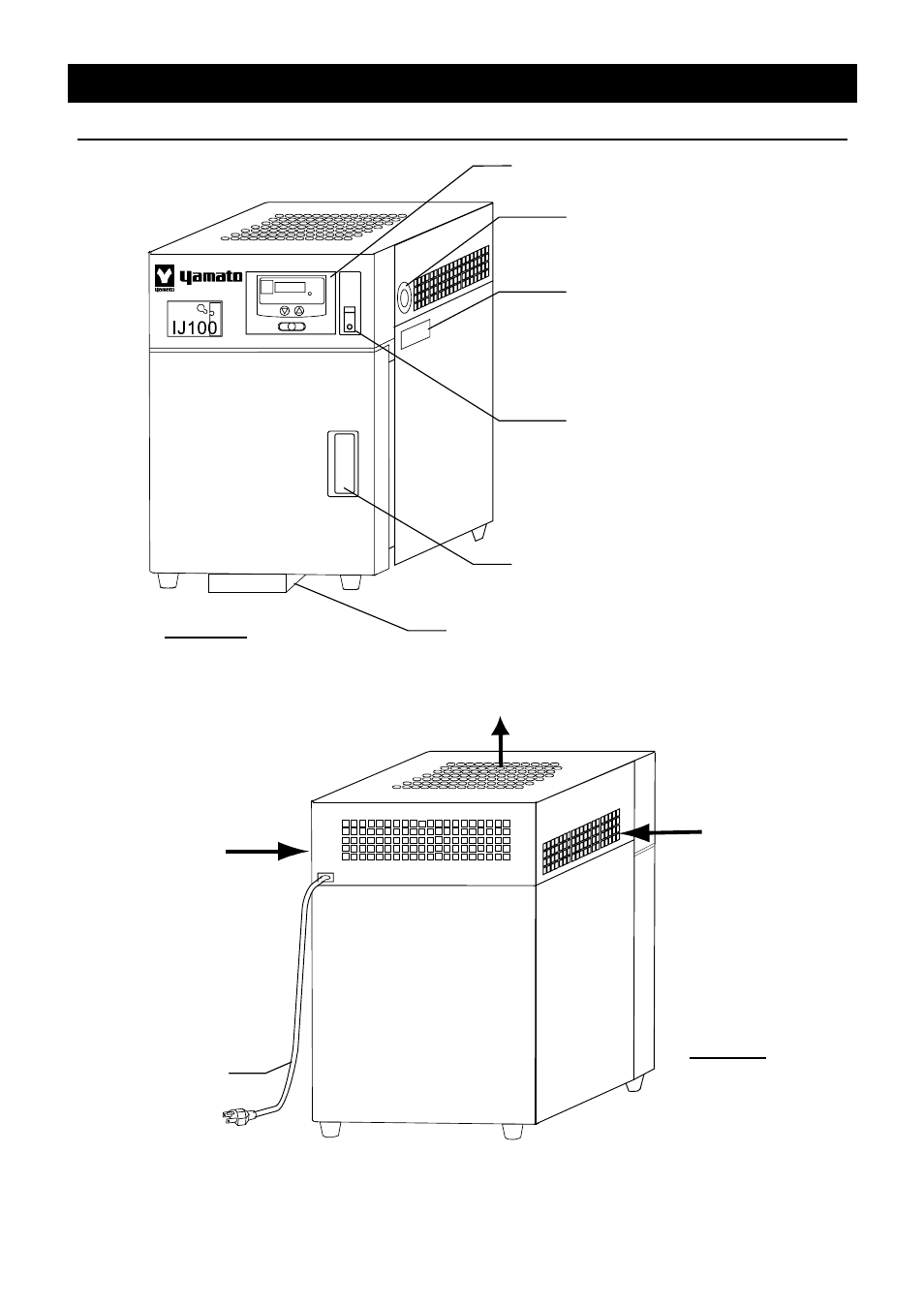 Description and function of each part, Main unit | Yamato Scientific IJ100 Low Temperature Incubator User Manual | Page 10 / 27