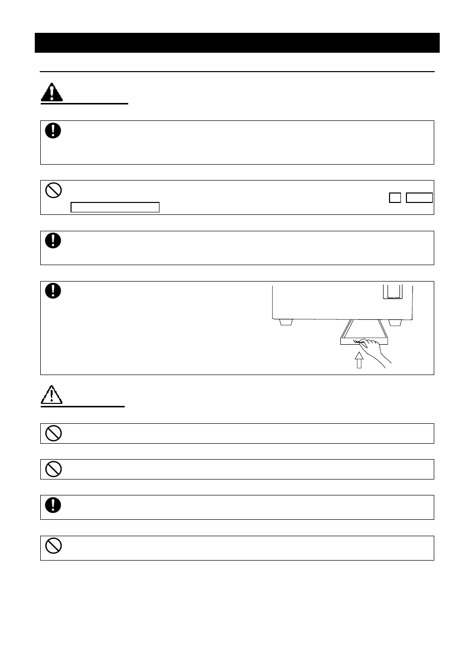 Handling precautions, Warning, Caution | Yamato Scientific IJ100 Low Temperature Incubator User Manual | Page 15 / 27
