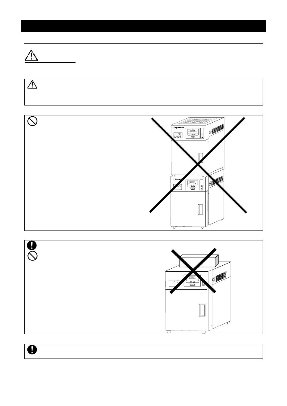 Handling precautions, Caution | Yamato Scientific IJ100 Low Temperature Incubator User Manual | Page 17 / 27