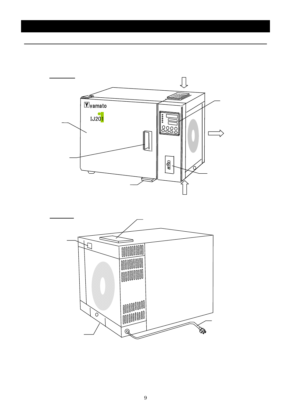 Description and function of each part, Main unit | Yamato Scientific IJ300W Low Temperature Incubator User Manual | Page 13 / 50