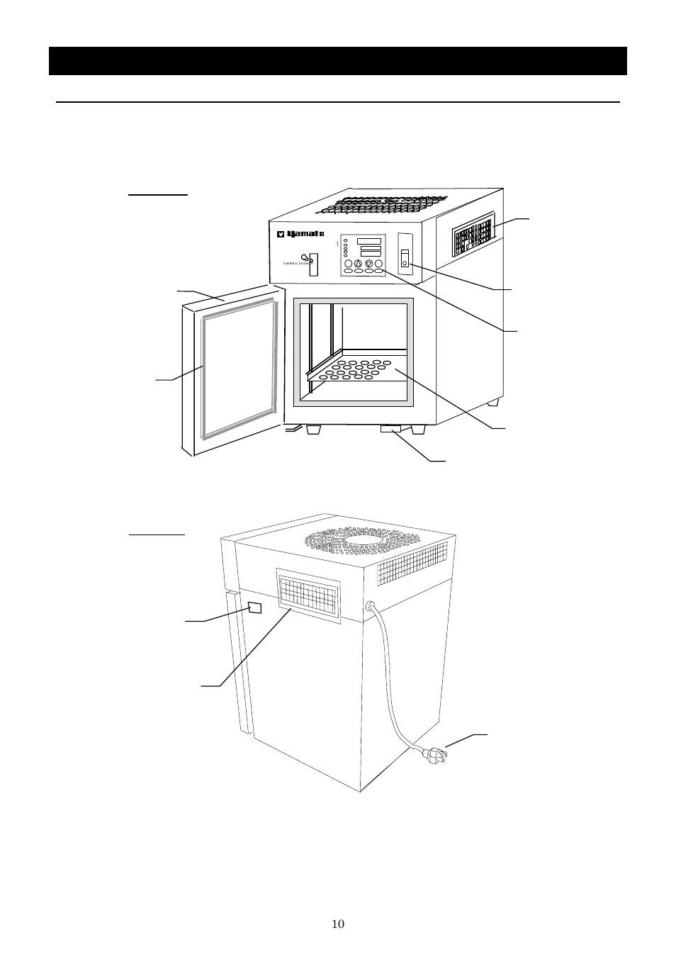 Description and function of each part, Main unit | Yamato Scientific IJ300W Low Temperature Incubator User Manual | Page 14 / 50
