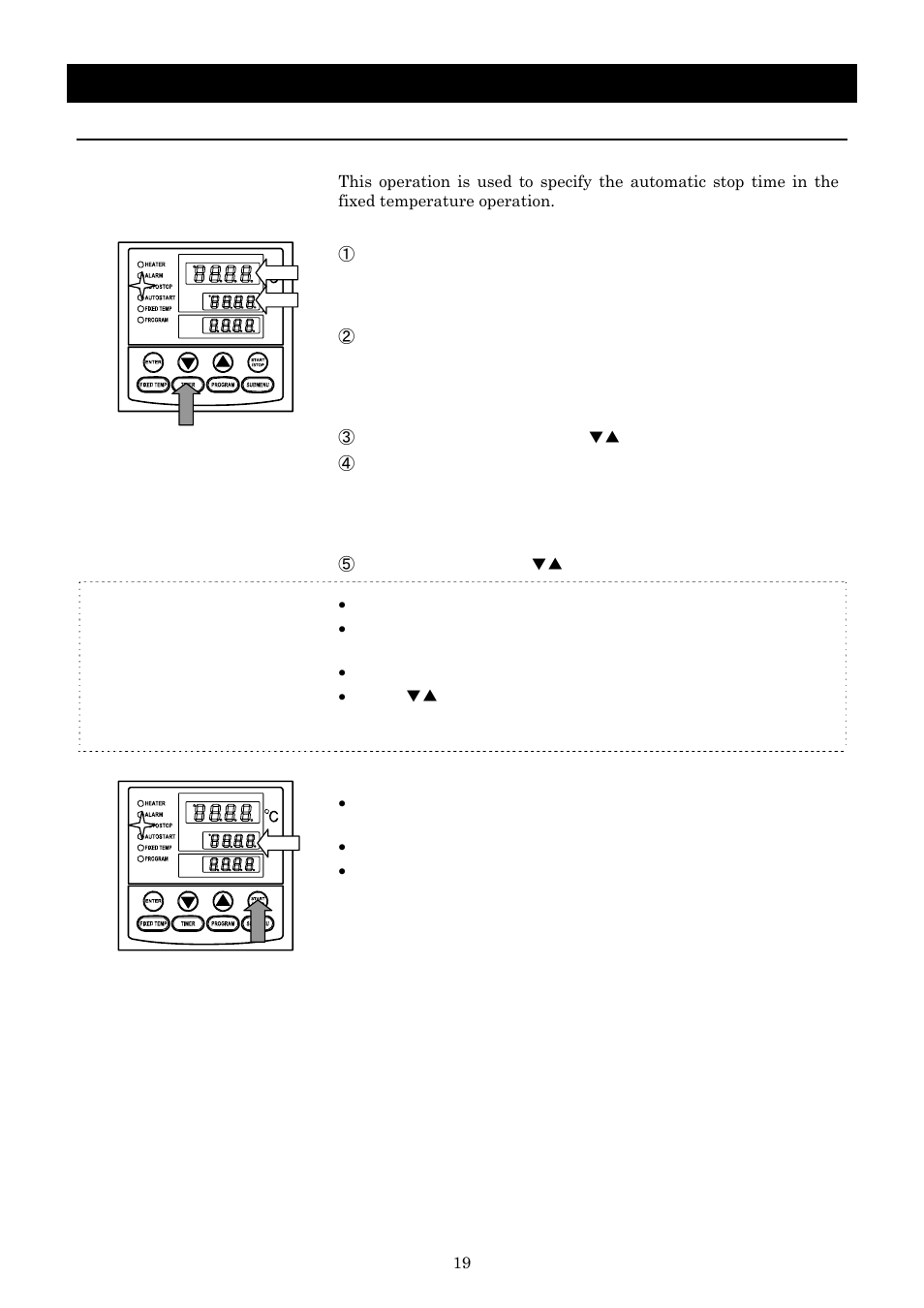 Operation method, Auto stop operation | Yamato Scientific IJ300W Low Temperature Incubator User Manual | Page 23 / 50