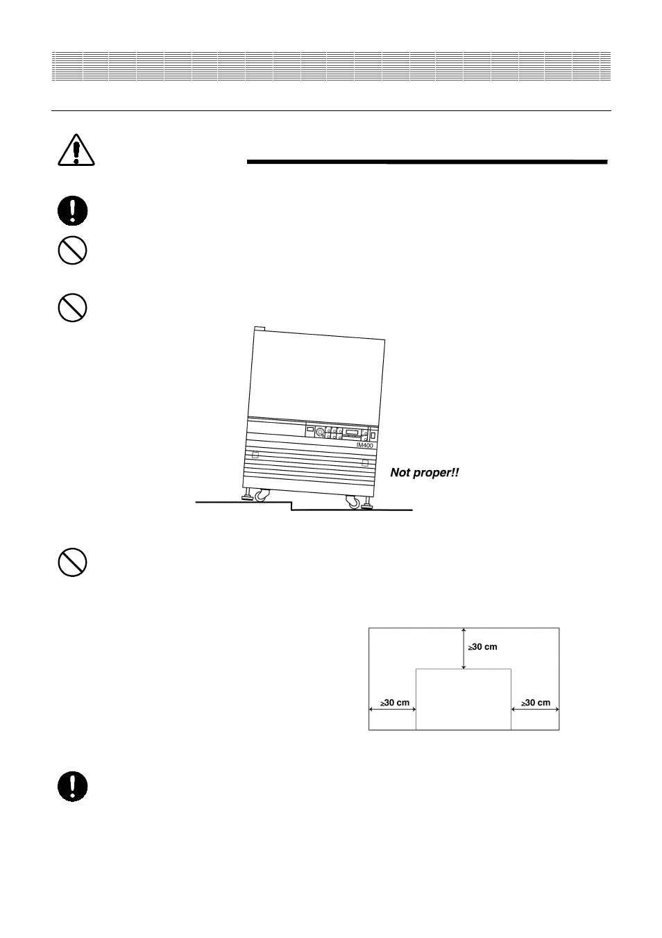 Warning, Before use | Yamato Scientific IM400W Shaking incubator User Manual | Page 10 / 36