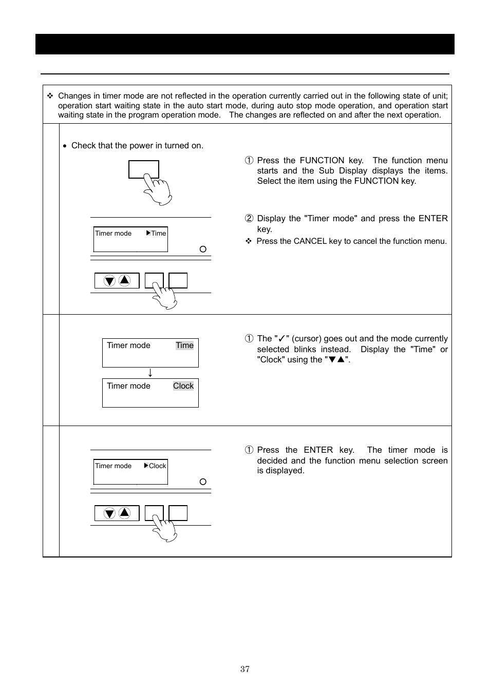 Operation method, Set the timer mode | Yamato Scientific IN603W Low Temperature Incubators User Manual | Page 41 / 67