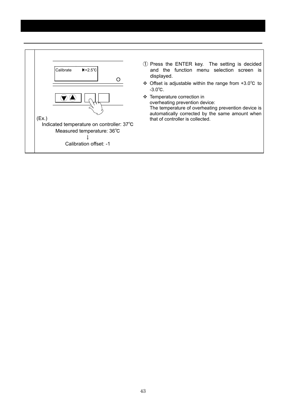 Operation method, Calibration offset function | Yamato Scientific IN603W Low Temperature Incubators User Manual | Page 47 / 67