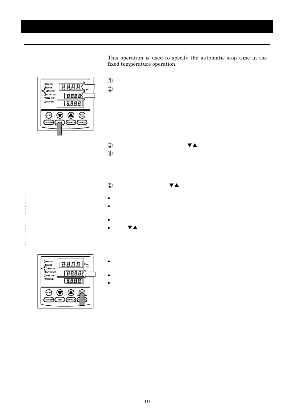 Operation method, Auto stop operation | Yamato Scientific IQ821 Low Temperature Incubators User Manual | Page 23 / 47