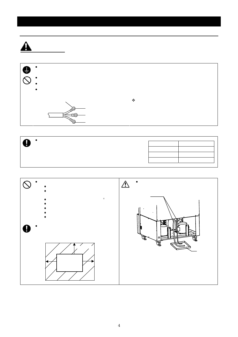 Before using this unit, Warning, Requirements for installation | Always ground this unit, Choose a proper place for installation, Caution at defrost | Yamato Scientific IQ821 Low Temperature Incubators User Manual | Page 8 / 47