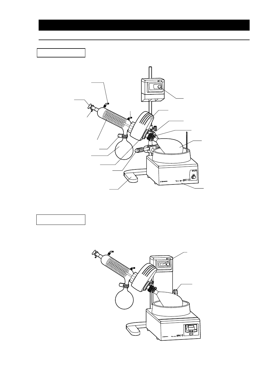 Identification of parts, With condenser a | Yamato Scientific RE510 Evaporators, Rotary User Manual | Page 8 / 28