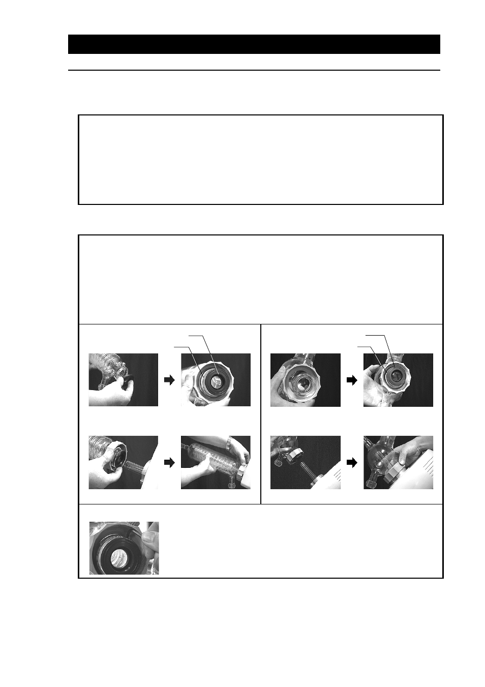 How to assemble, Fit the glass flange to the motor | Yamato Scientific RE400 Evaporators, Rotary User Manual | Page 9 / 21