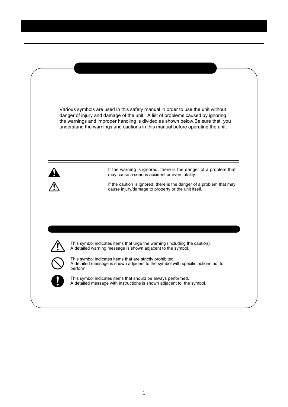 Warning, Caution, Cautions in using with safety | Explanation, Meaning of illustrated symbols | Yamato Scientific RT200 Solvent recovery unit User Manual | Page 3 / 15