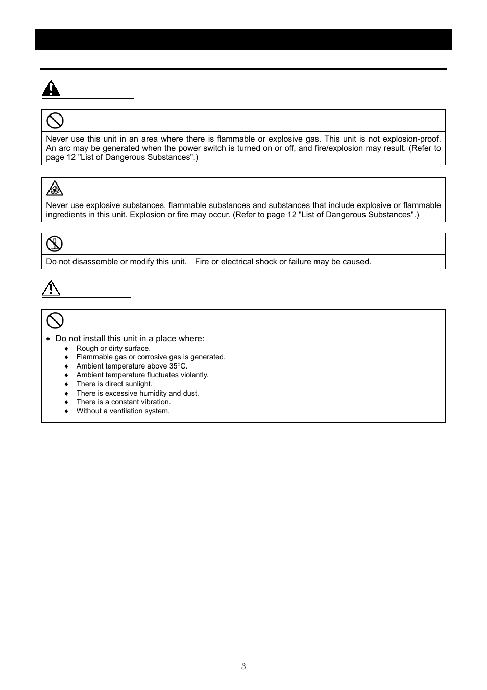 Cautions in using with safety, Warning, Caution | Fundamental matters of "warning!" and "caution | Yamato Scientific RT200 Solvent recovery unit User Manual | Page 5 / 15