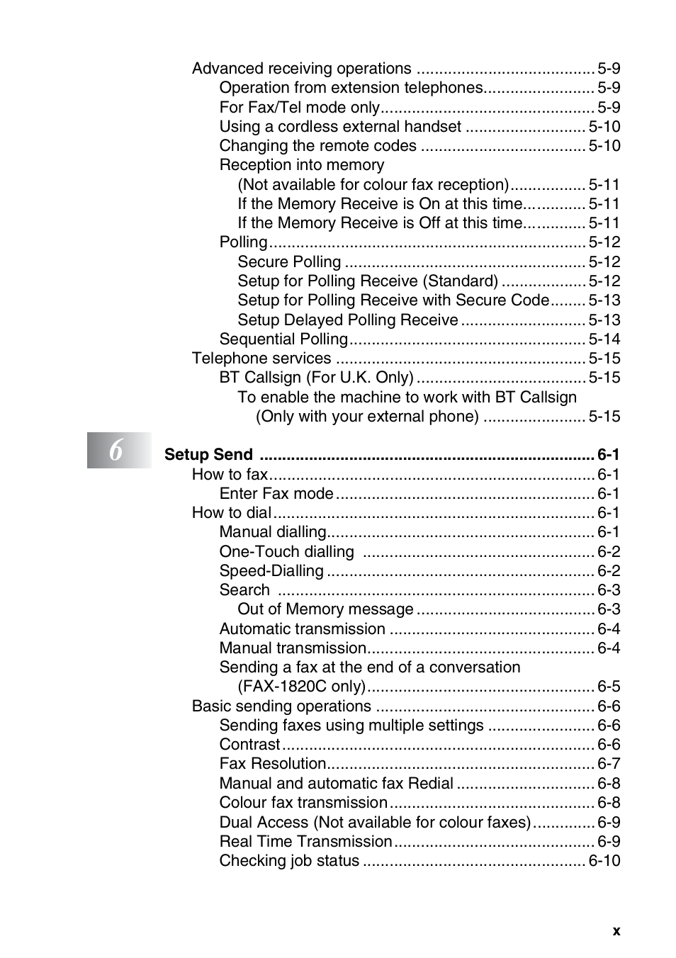 Brother FAX-1820C User Manual | Page 11 / 174