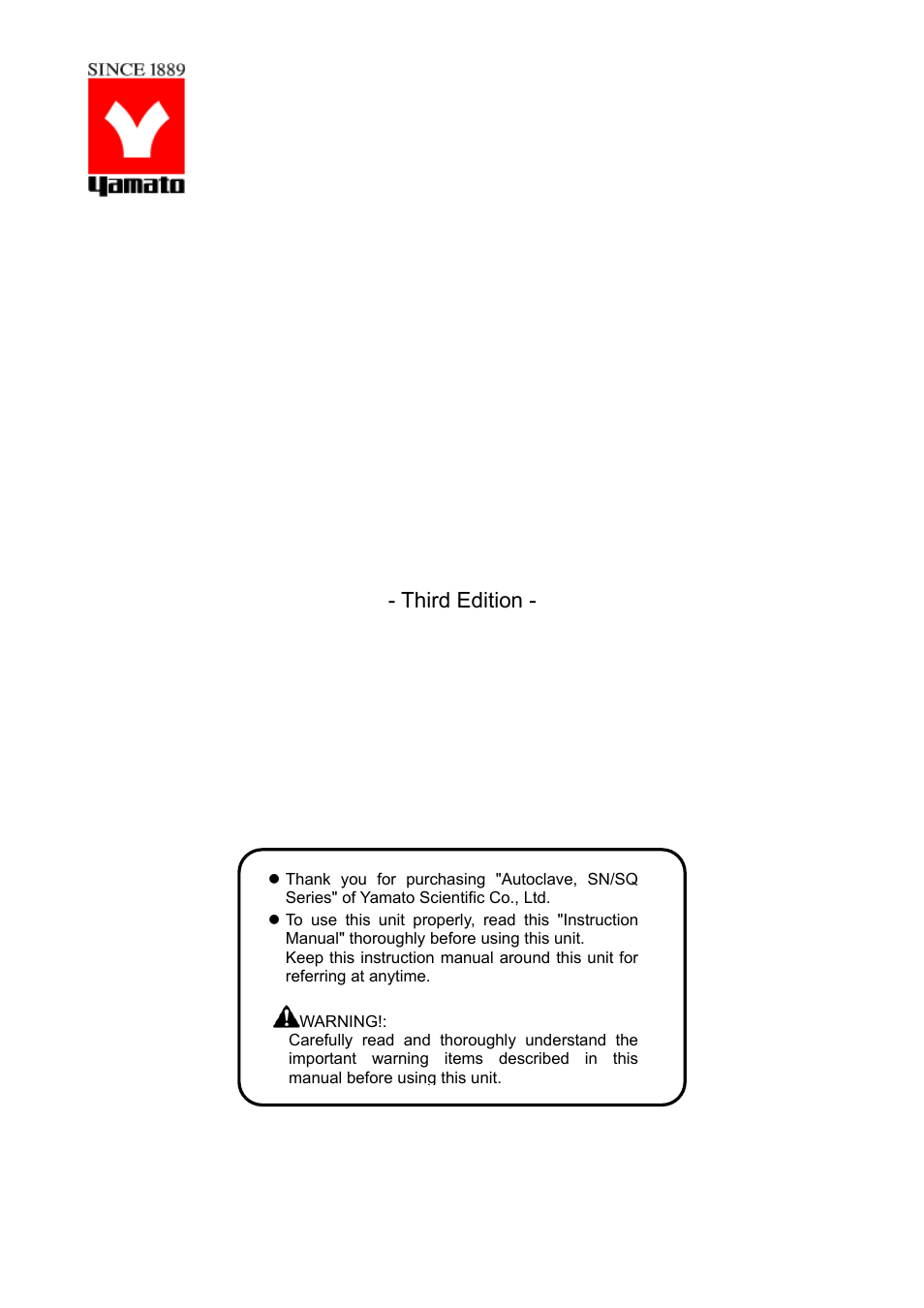 Yamato Scientific SQ 510 Autoclave, Sterilizers User Manual | 66 pages