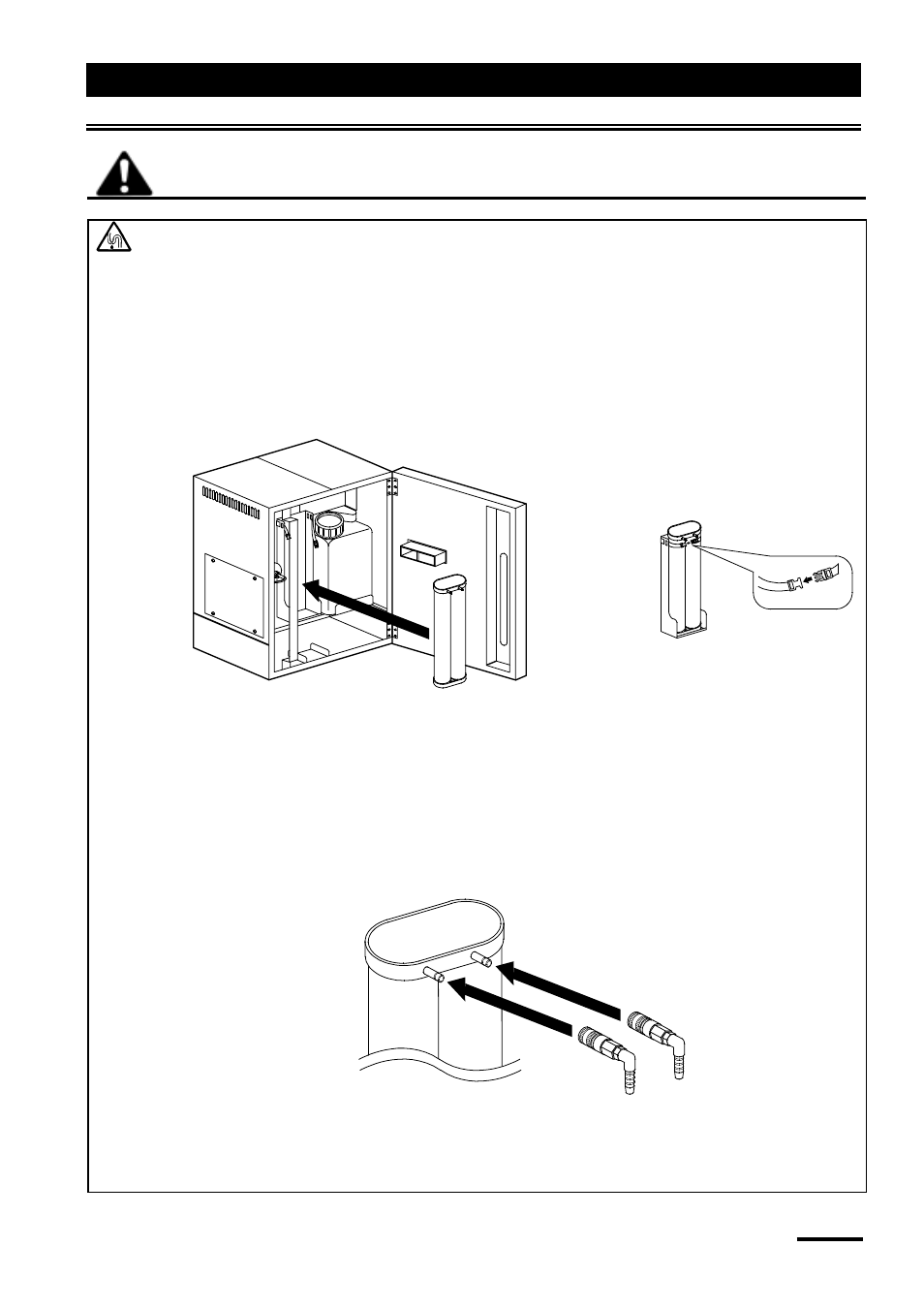 Safety precautions, Installation and preparation for use warning | Yamato Scientific WG201 Water Purifiers User Manual | Page 16 / 40